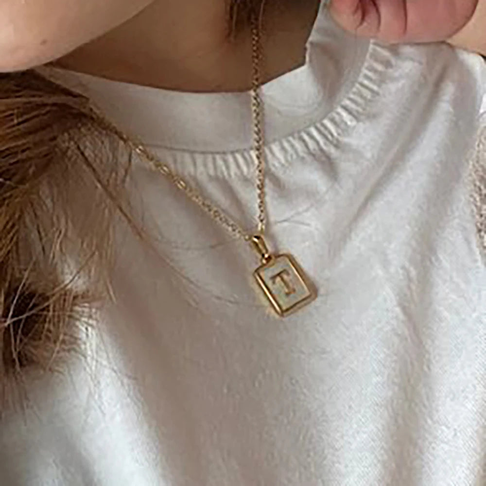 Initial Necklace Gold Letter Necklace for Women