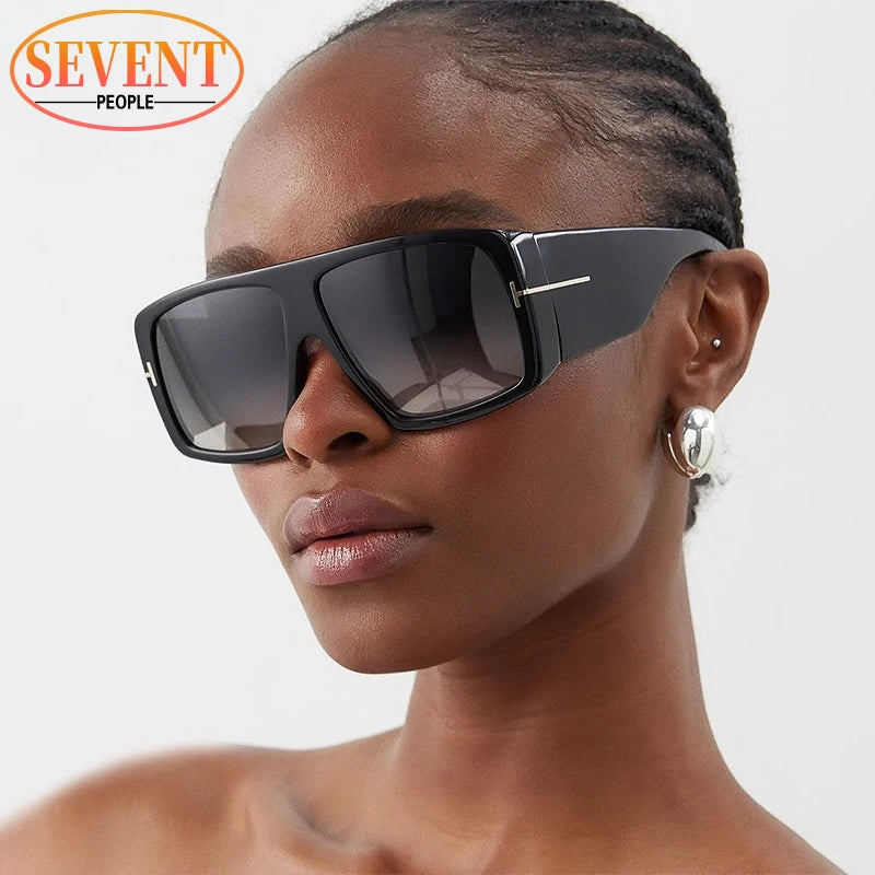Oversized Square Sunglasses Women Men 2024 Luxury Brand Designer