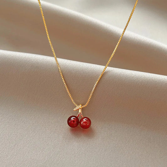 New Wine Red Cherry Gold Colour Pendant