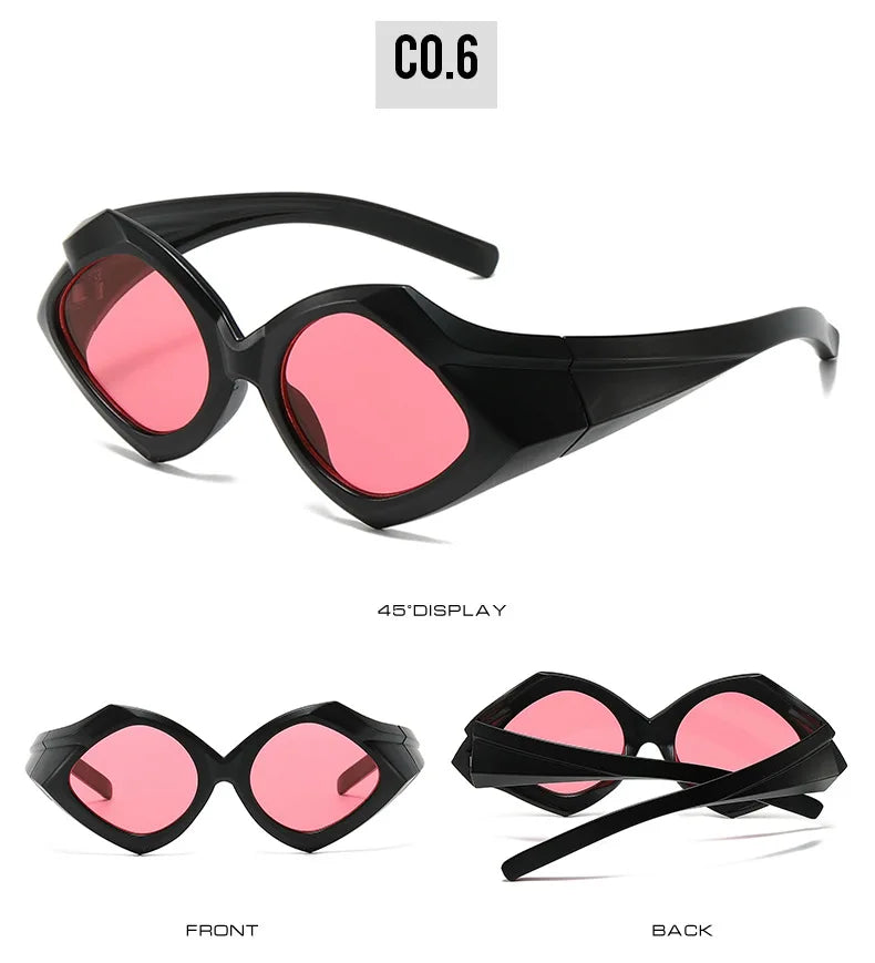 Round Punk Sunglasses Women 2024 Luxury Brand Vintage