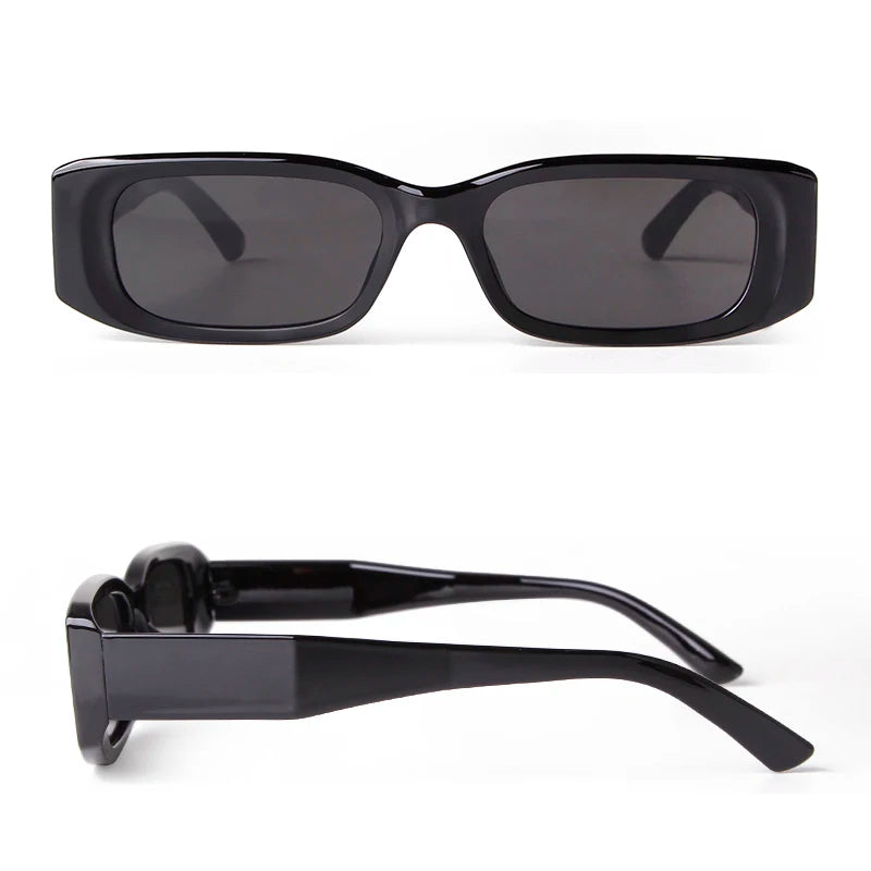 Brand Designer Luxury Rectangular Black Frame Shades Eyewear