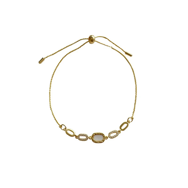 New Luxury Elegant Gold Color Zircon Bracelets for Women