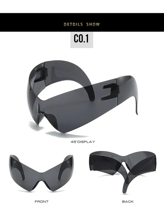 Oversized Shield Sunglasses Women 2024 Fashion