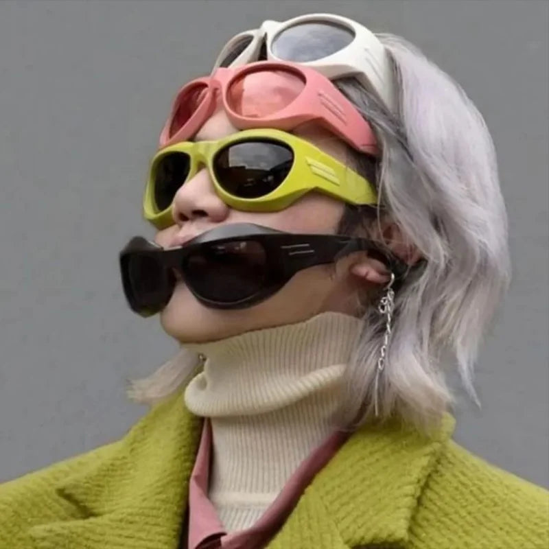 New Women Y2K Futuristic Sunglasses Punk Hip Hop Sun