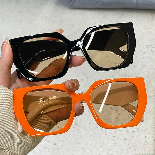 Vintage Brand Designer Polygon Sunglasses Women For Men 2024