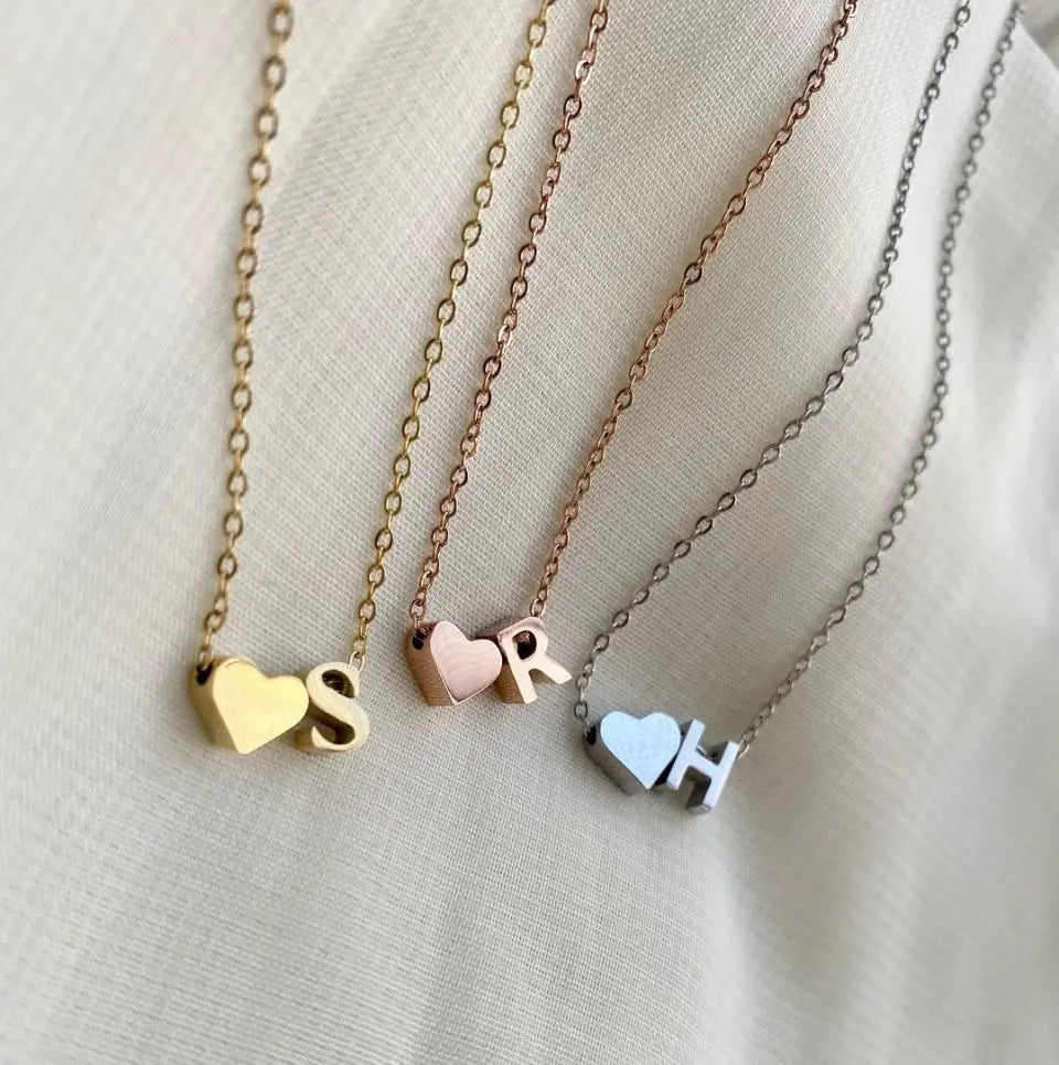 6MM Heart Dainty Initial DIY Necklace For Women