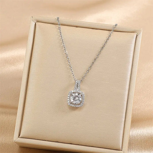 Crystal White Zircon Stone Necklaces For Women