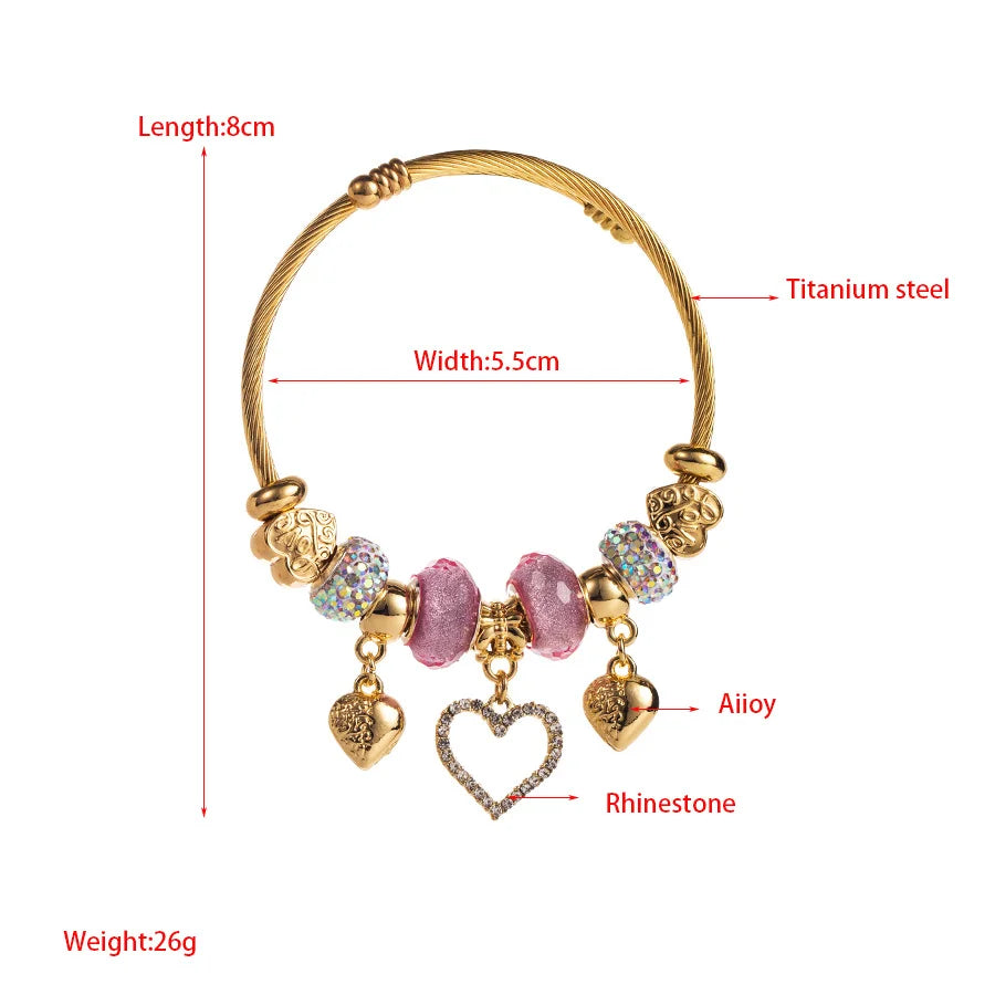 Love pendant with  for women's bracelet