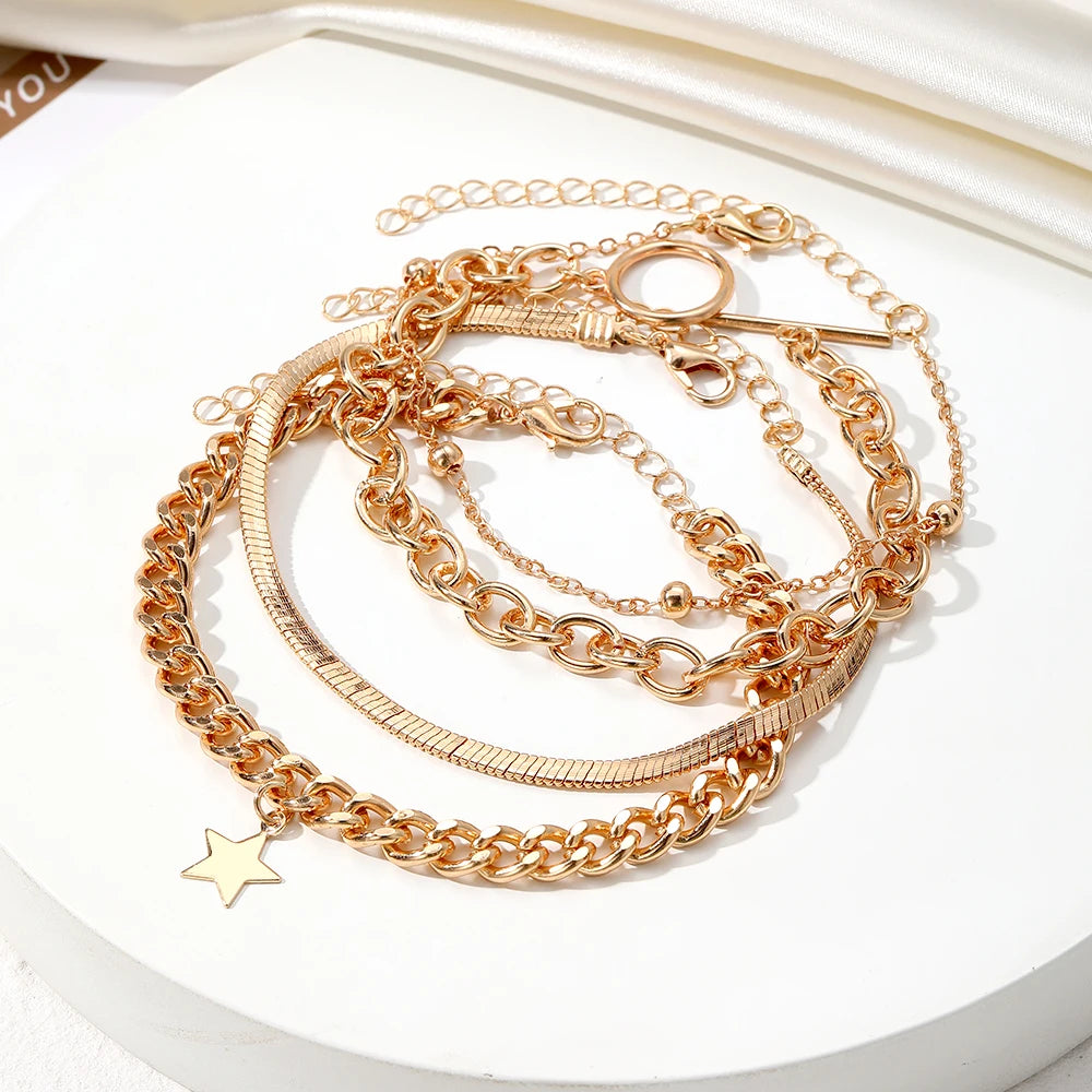 Crystal Chain Bracelets  Set Woman Trendy Accessories