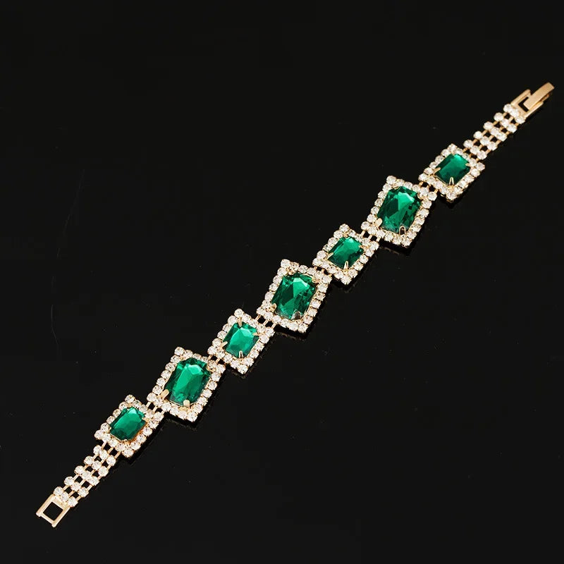 Bracelets Jewelry Luxury Women's Green Crystal Stone