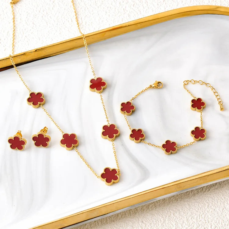 Jewelry Set Bracelet Necklace Earrings Women