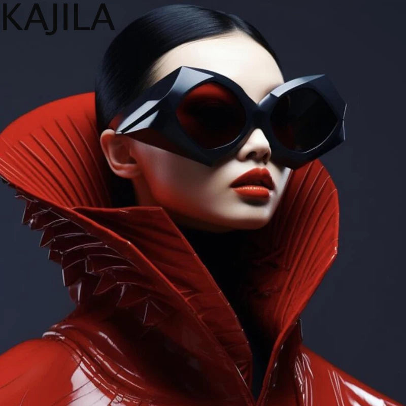 Round Punk Sunglasses Women 2024 Luxury Brand Vintage