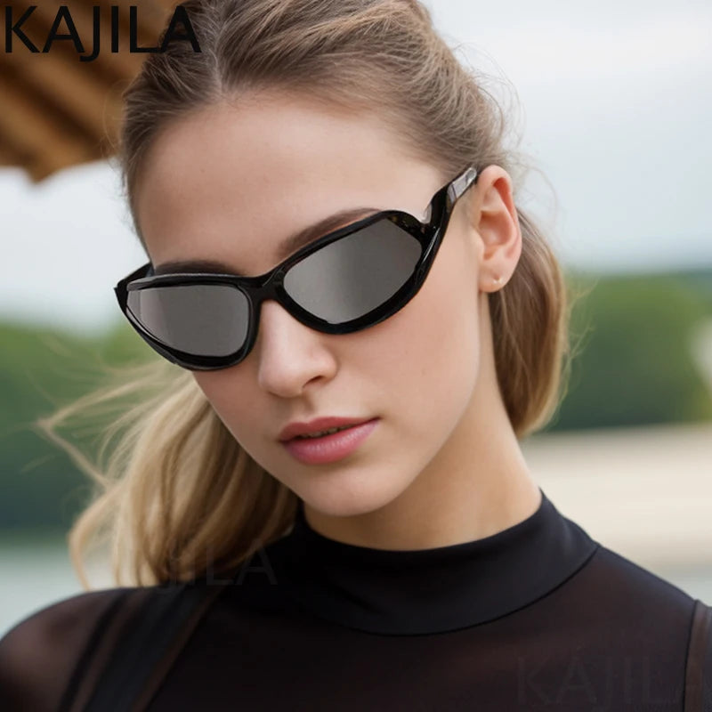 Y2K Punk Sports Cat Eye Sunglasses Women Men 2024