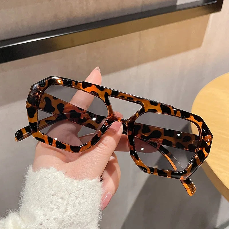 2024 Sun Glasses Punk Luxury Brand Designer Flat Top Shades