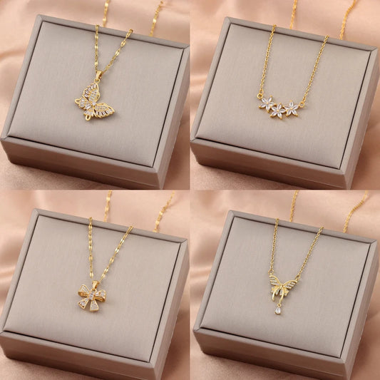 New Trendy Crystal Pendant Necklaces For Women