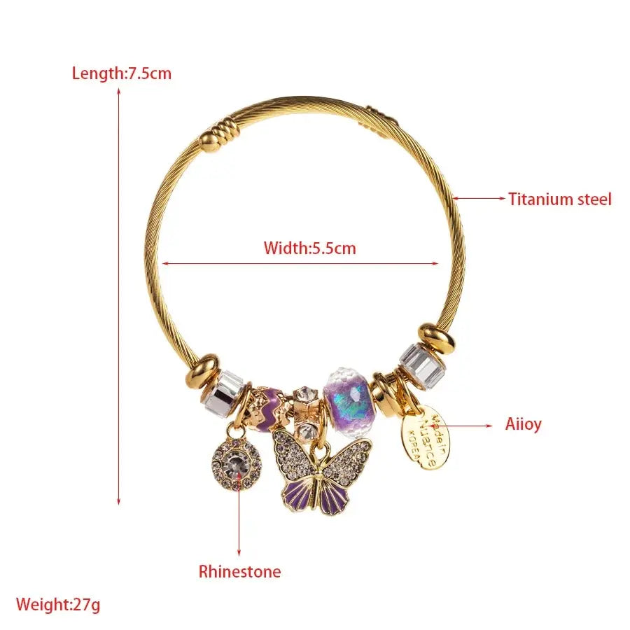 Butterfly Gold Bracelet Stainless Steel Bracelet Jewelry