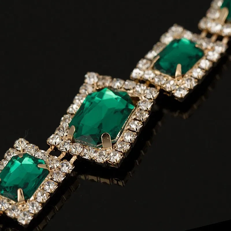Bracelets Jewelry Luxury Women's Green Crystal Stone