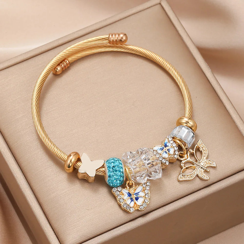Butterfly Gold Bracelet Stainless Steel Bracelet Jewelry