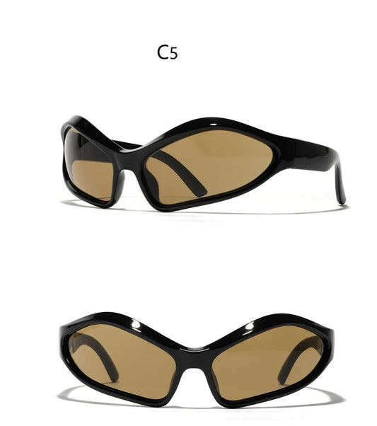 2024 Y2K Sports Sunglasses Women Men Irregular Cat Eye