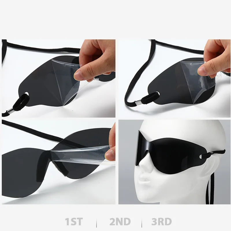 Oversized Punk Rimless Sunglasses Women Men Sports Sun Glass