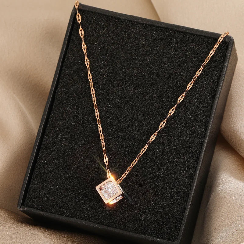 Crystal Stainless Steel Necklace For Women