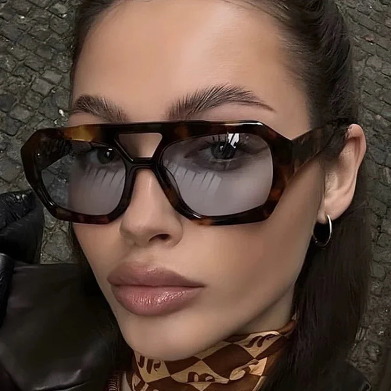 2024 Sun Glasses Punk Luxury Brand Designer Flat Top Shades