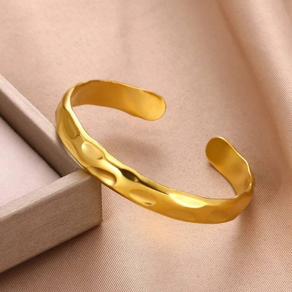 Bangle Bracelet For Women Stainless Steel Gold Color