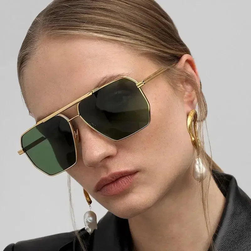 Vintage Luxury Brand Design Metal Sun Glasses Shades