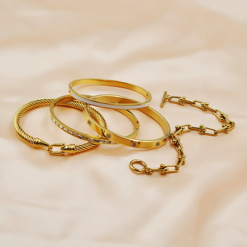 Women Lover Chain Bracelets Stainless Steel Jewelry
