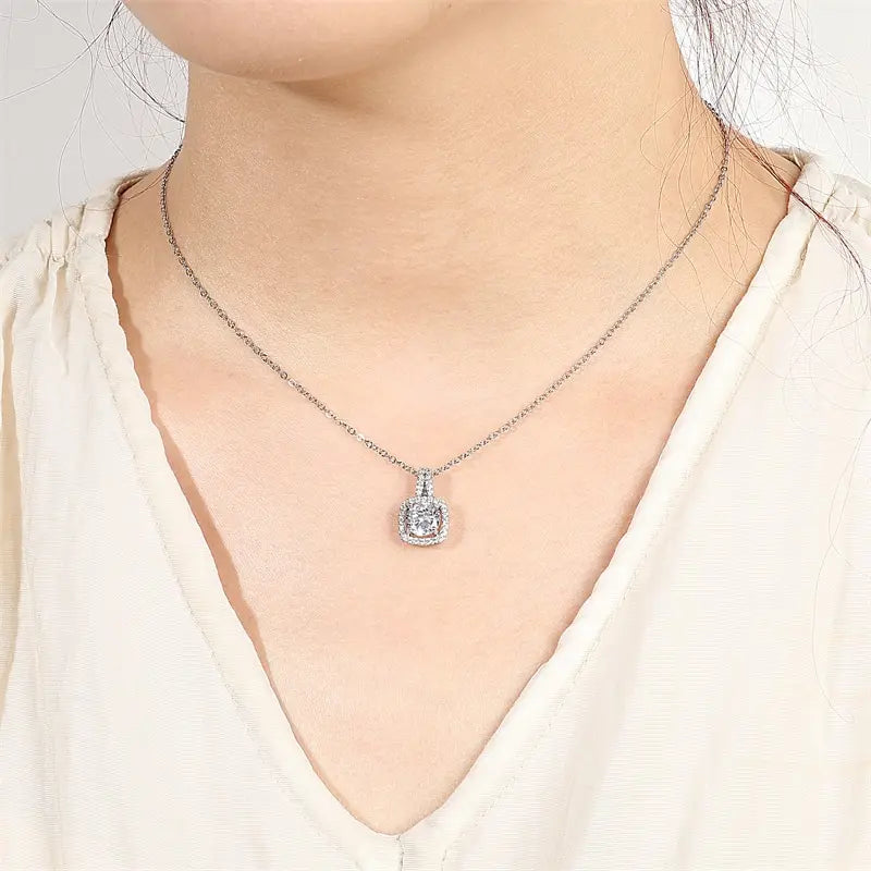 Crystal White Zircon Stone Necklaces For Women
