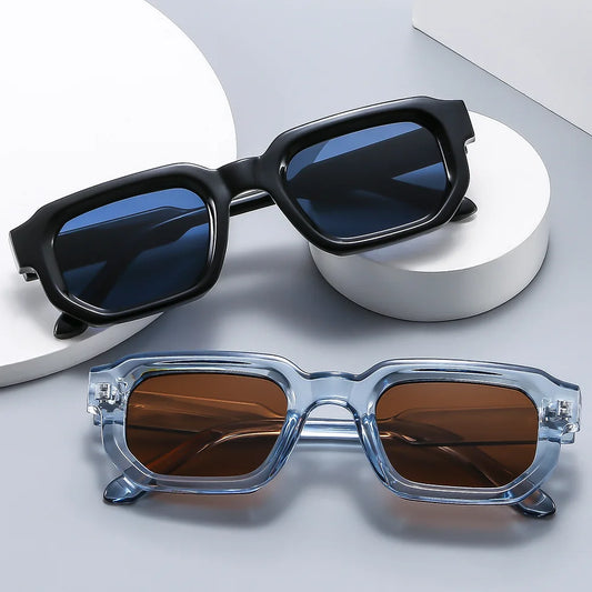 2024 Thick Square Frame Luxury Branded Shades Black Rectangle Eyewear