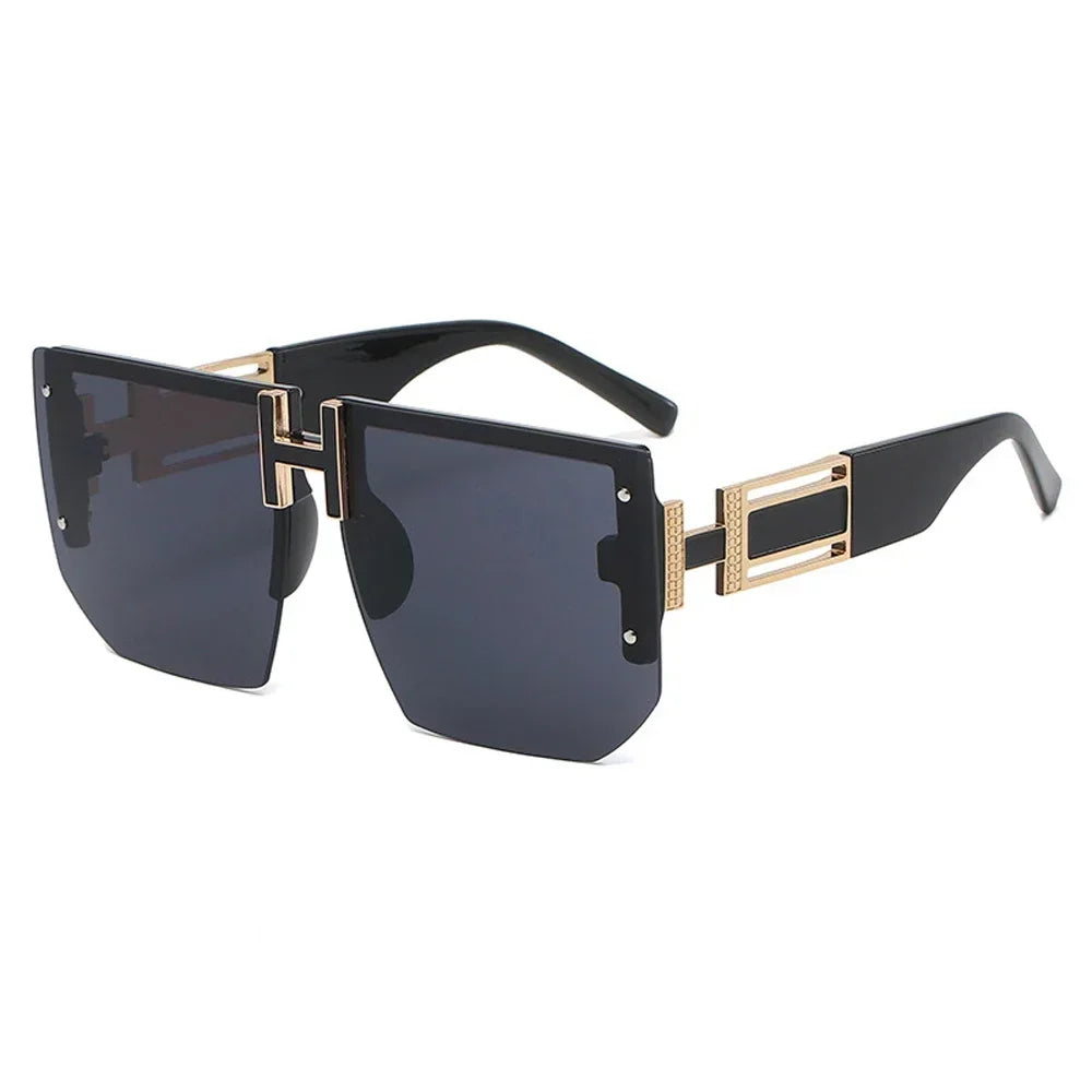 Rimless Square Sunglasses Women 2024 Luxury Brand