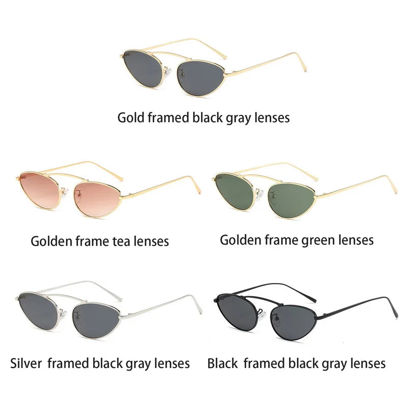 Cat Eye Sunglasses Women Unique Small Oval Sun Glasses