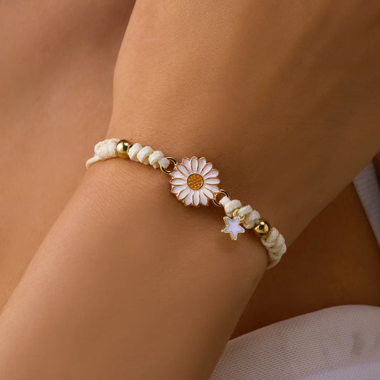 New Sweet Multicolor Daisy Flower Bracelets for Women